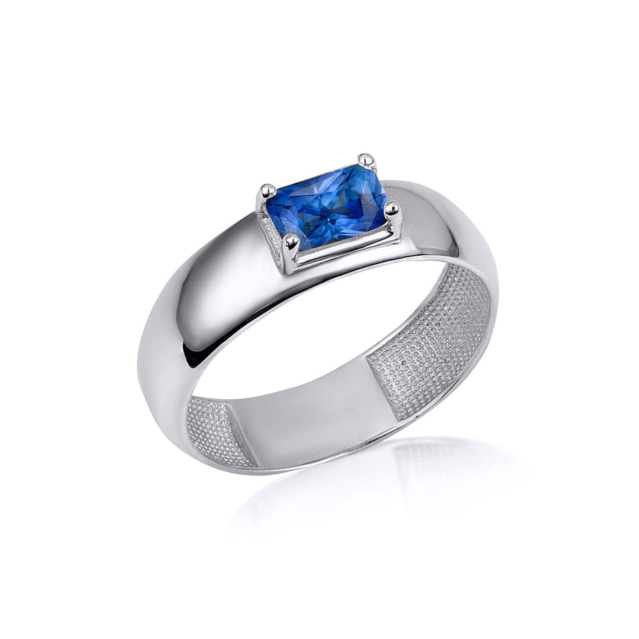 .925 Sterling Silver Radiant Cut Birthstone Ring