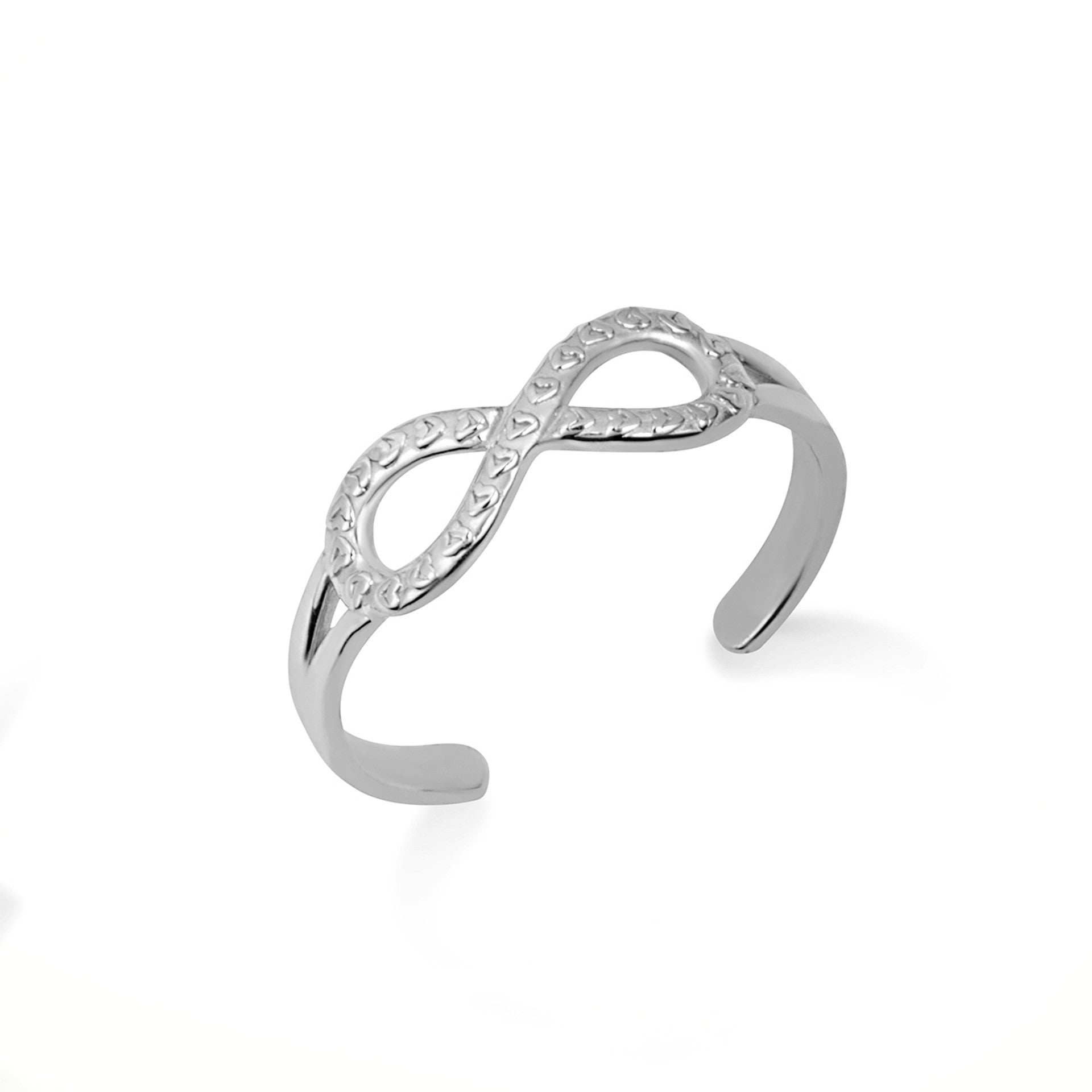 Gold Woman's Infinity and Hearts Toe Ring (Available in Yellow/Rose/White Gold)