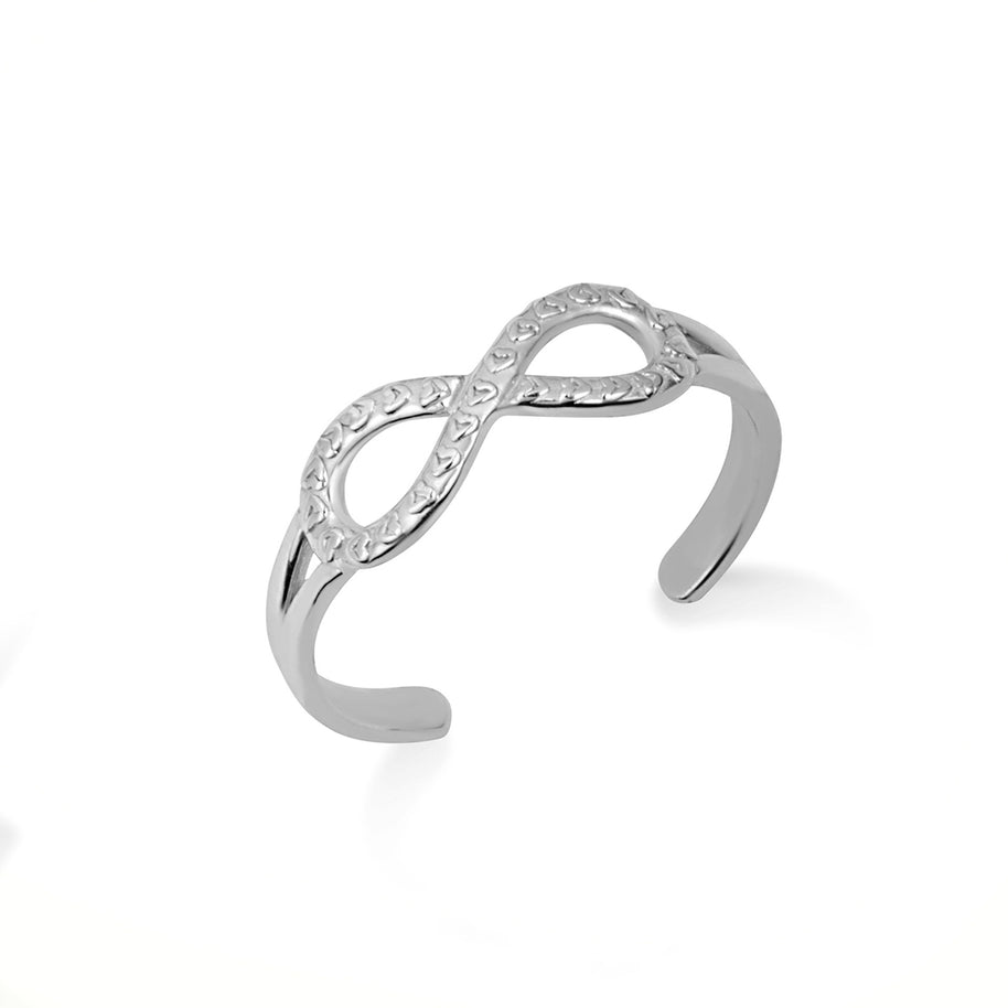 Gold Woman's Infinity and Hearts Toe Ring (Available in Yellow/Rose/White Gold)