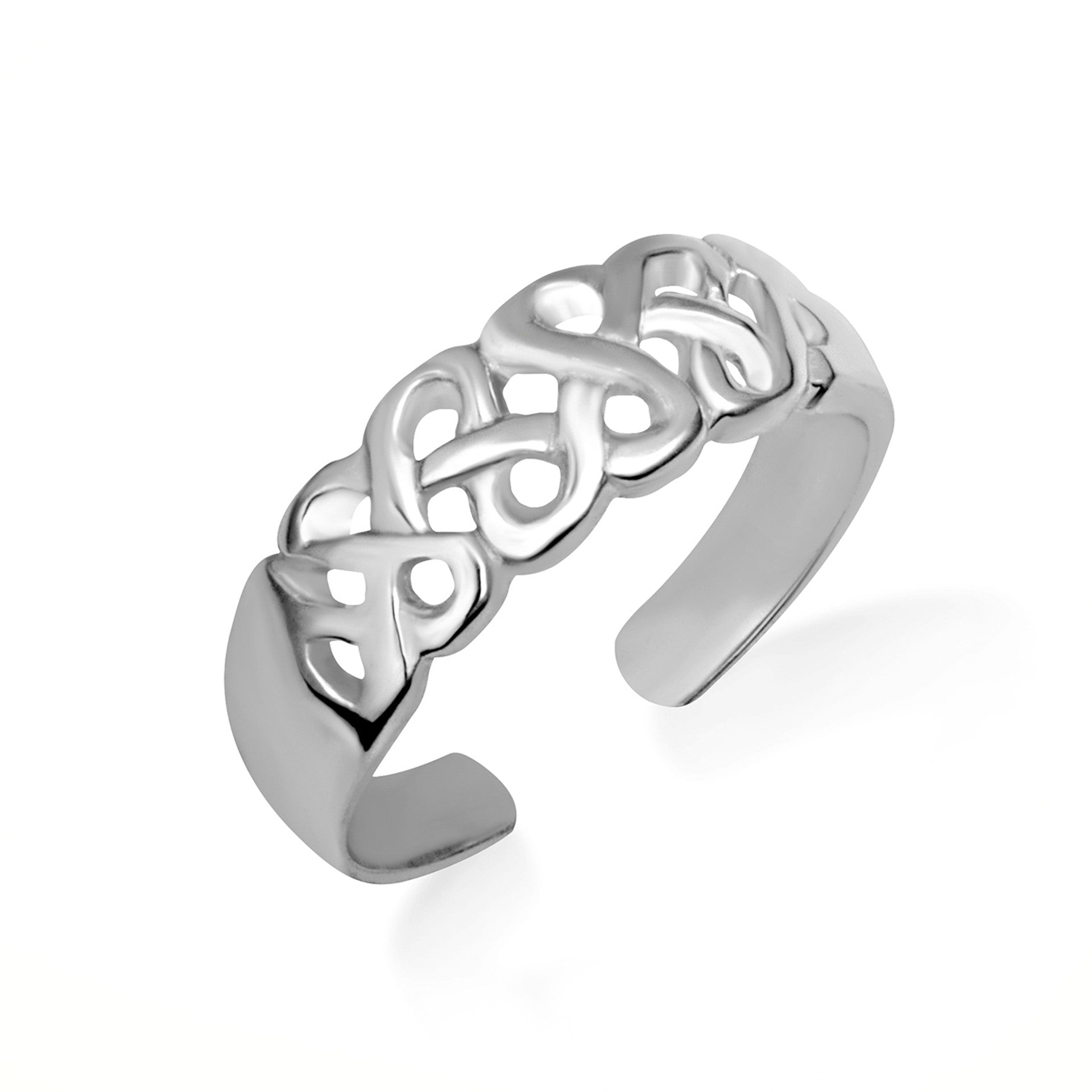 .925 Sterling Silver Woman's Cultural Beauty Trinity Knot Toe Ring