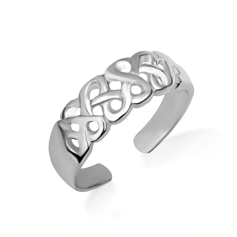 .925 Sterling Silver Woman's Cultural Beauty Trinity Knot Toe Ring