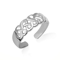 .925 Sterling Silver Woman's Cultural Beauty Trinity Knot Toe Ring