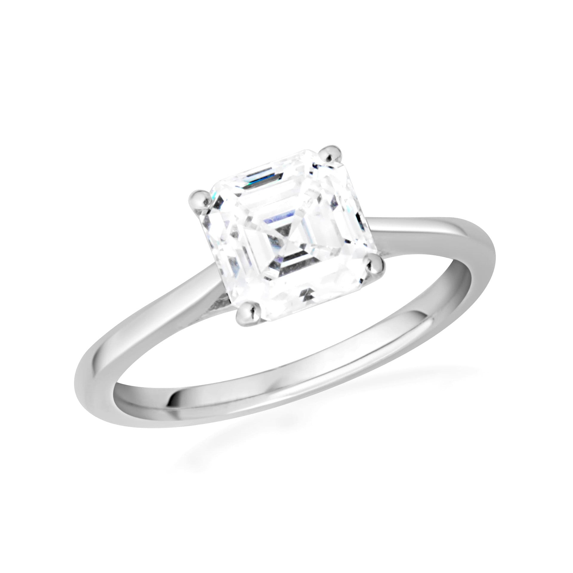 14k Gold Solitaire Princess Cut Lab Grown Diamond Engagement Ring 1ct