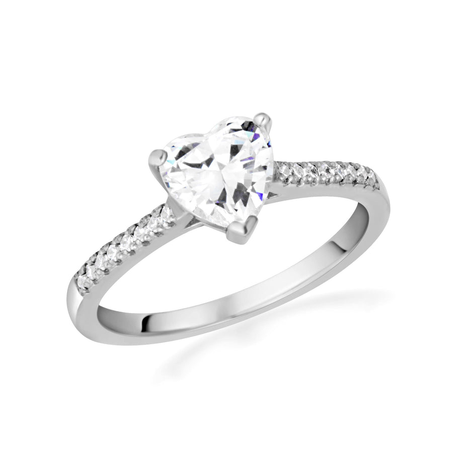 14k Gold Heart Cut Lab Grown Diamond Engagement Ring 1.13cts
