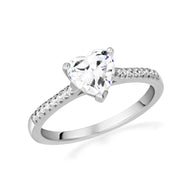 14k Gold Heart Cut Lab Grown Diamond Engagement Ring 1.13cts