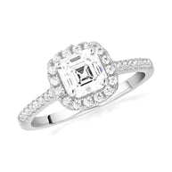 14k Gold Princess Cut Lab Grown Diamond Halo Engagement Ring