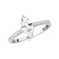 14k Gold Marquise Cut Lab Grown Diamond Engagement Ring 1.13cts