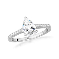 14K Gold Pear Cut Lab Grown Diamond Engagement Ring 1.13cts