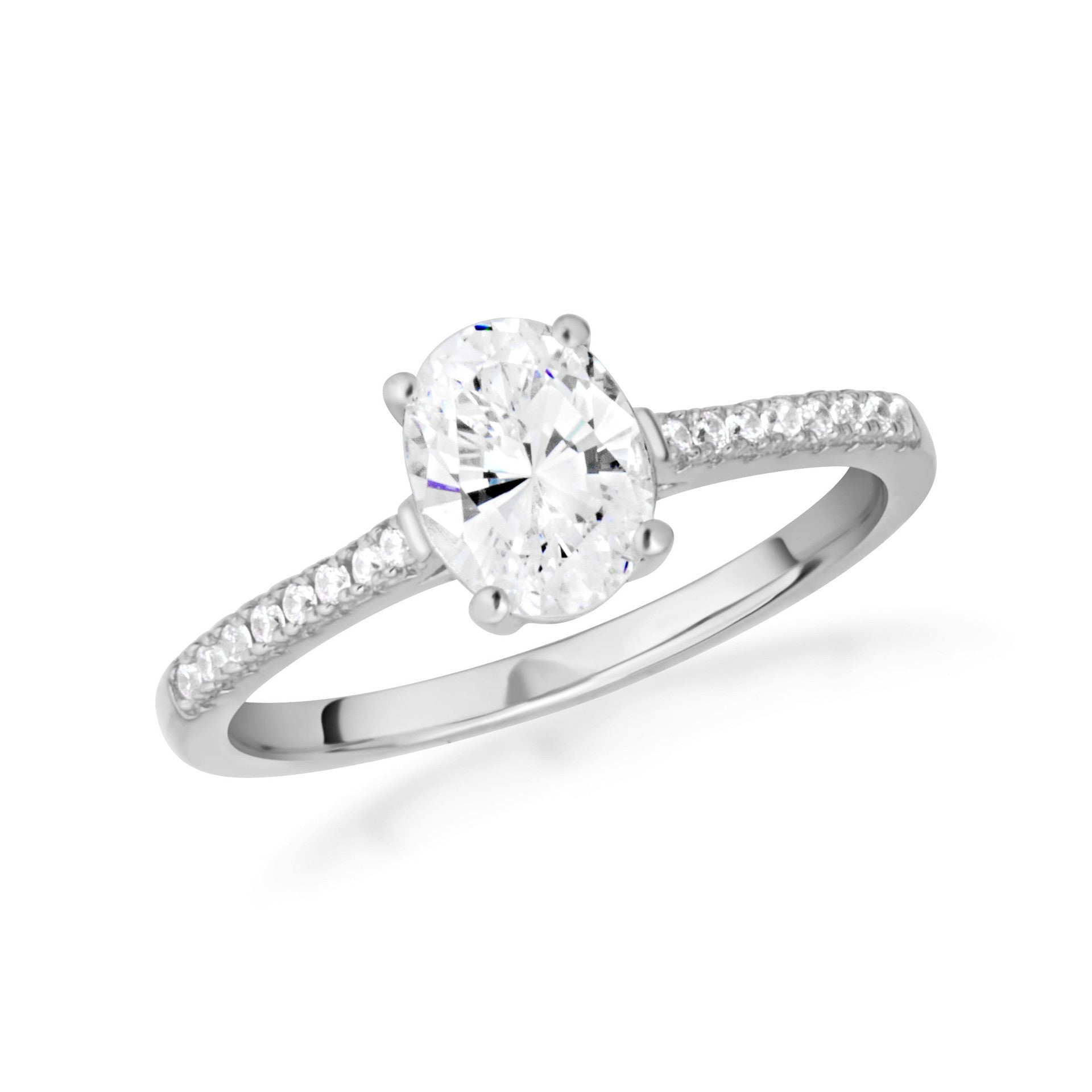 14K Gold Oval Cut Lab Grown Diamond Engagement Ring 1.13cts (Available in Yellow/Rose/White Gold)