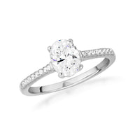 14K Gold Oval Cut Lab Grown Diamond Engagement Ring 1.13cts (Available in Yellow/Rose/White Gold)