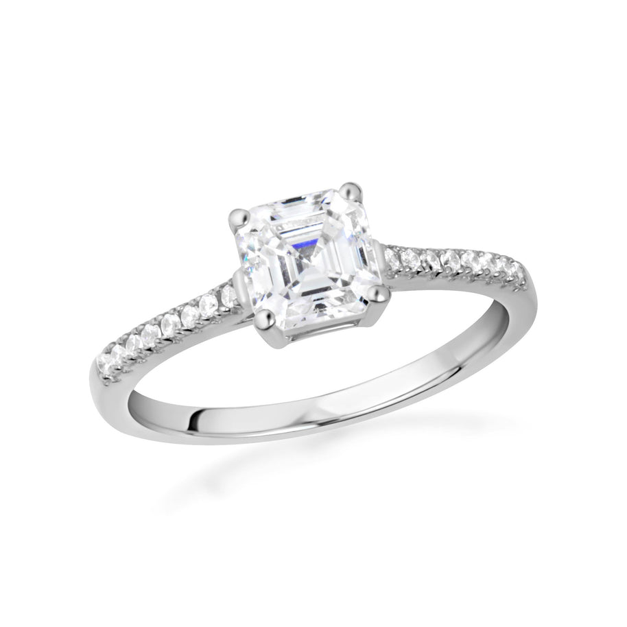 14K Gold Princess Cut Lab Grown Diamond Engagement Ring 1.13cts (Available in Yellow/Rose/White Gold)
