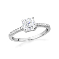 14K Gold Princess Cut Lab Grown Diamond Engagement Ring 1.13cts (Available in Yellow/Rose/White Gold)