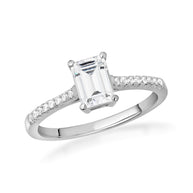 14K Gold Emerald Cut Lab Grown Diamond Engagement Ring 1.13cts (Available in Yellow/Rose/White Gold)
