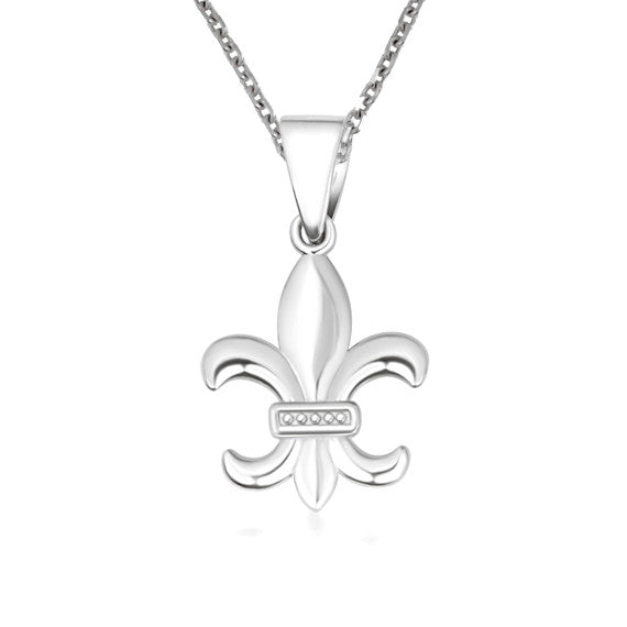 Gold French Fluer-de-lis Pendant Necklace (Available in Yellow/Rose/White Gold)