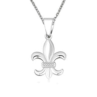 Gold French Fluer-de-lis Pendant Necklace (Available in Yellow/Rose/White Gold)