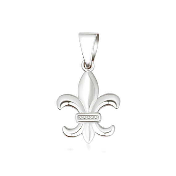 Gold French Fluer-de-lis Pendant Necklace (Available in Yellow/Rose/White Gold)