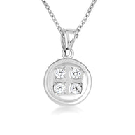 Gold Diamond Button Pendant Necklace (Available in Yellow/Rose/White Gold)