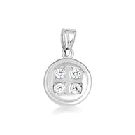 Gold Diamond Button Pendant Necklace (Available in Yellow/Rose/White Gold)
