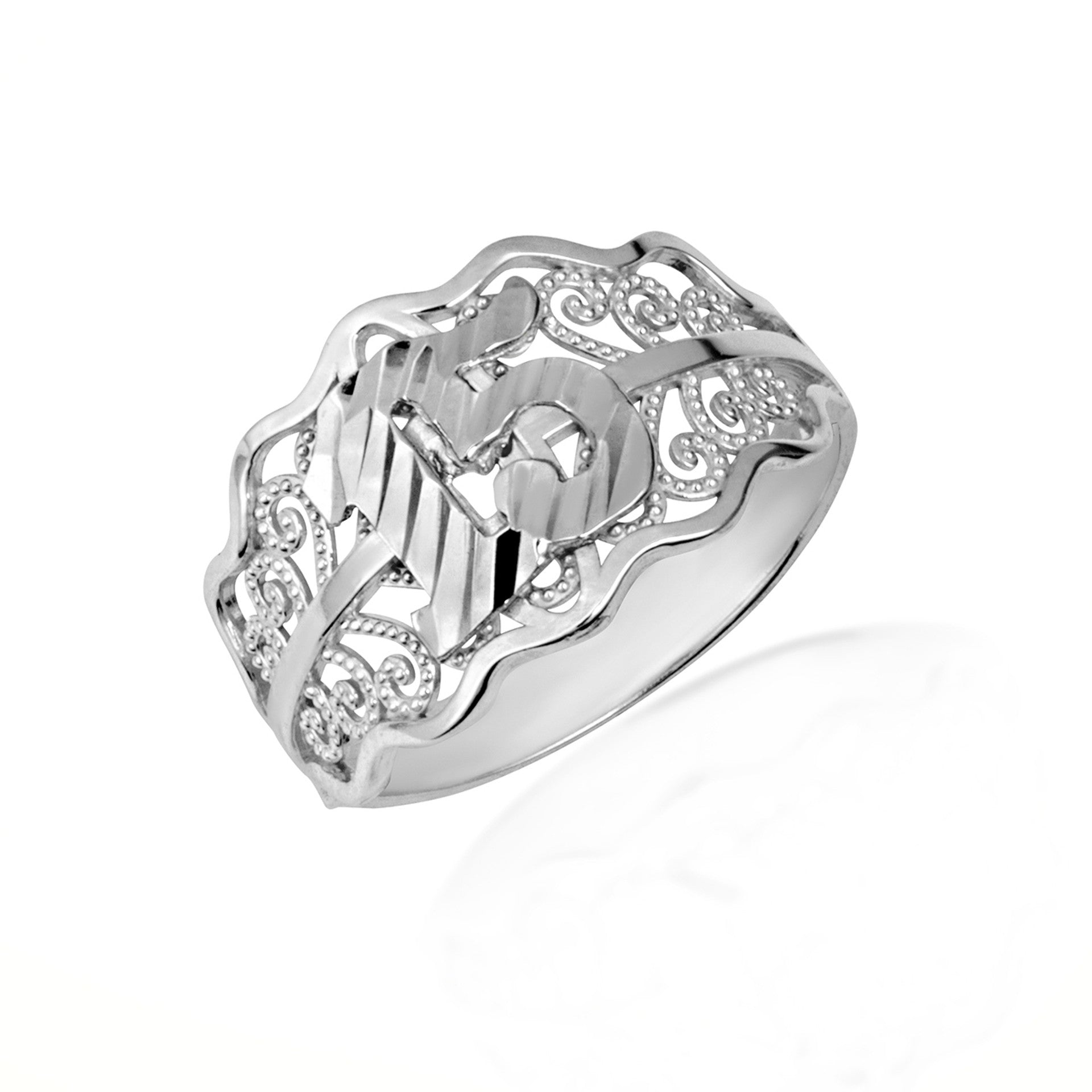Gold Woman's Cherished 15 Años Ring (Available in Yellow/White Gold)