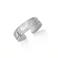 .925 Sterling Silver Woman's Pathway Footprint Toe Ring