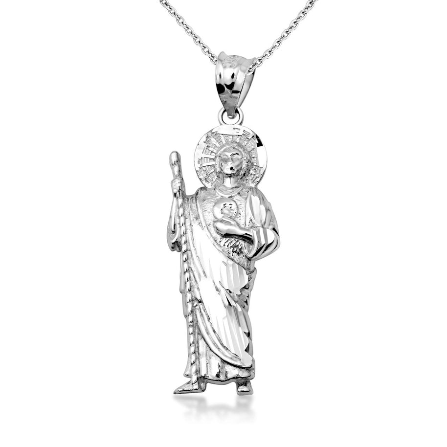 Silver San Judas Pendant Necklace (Available in Small & Large)