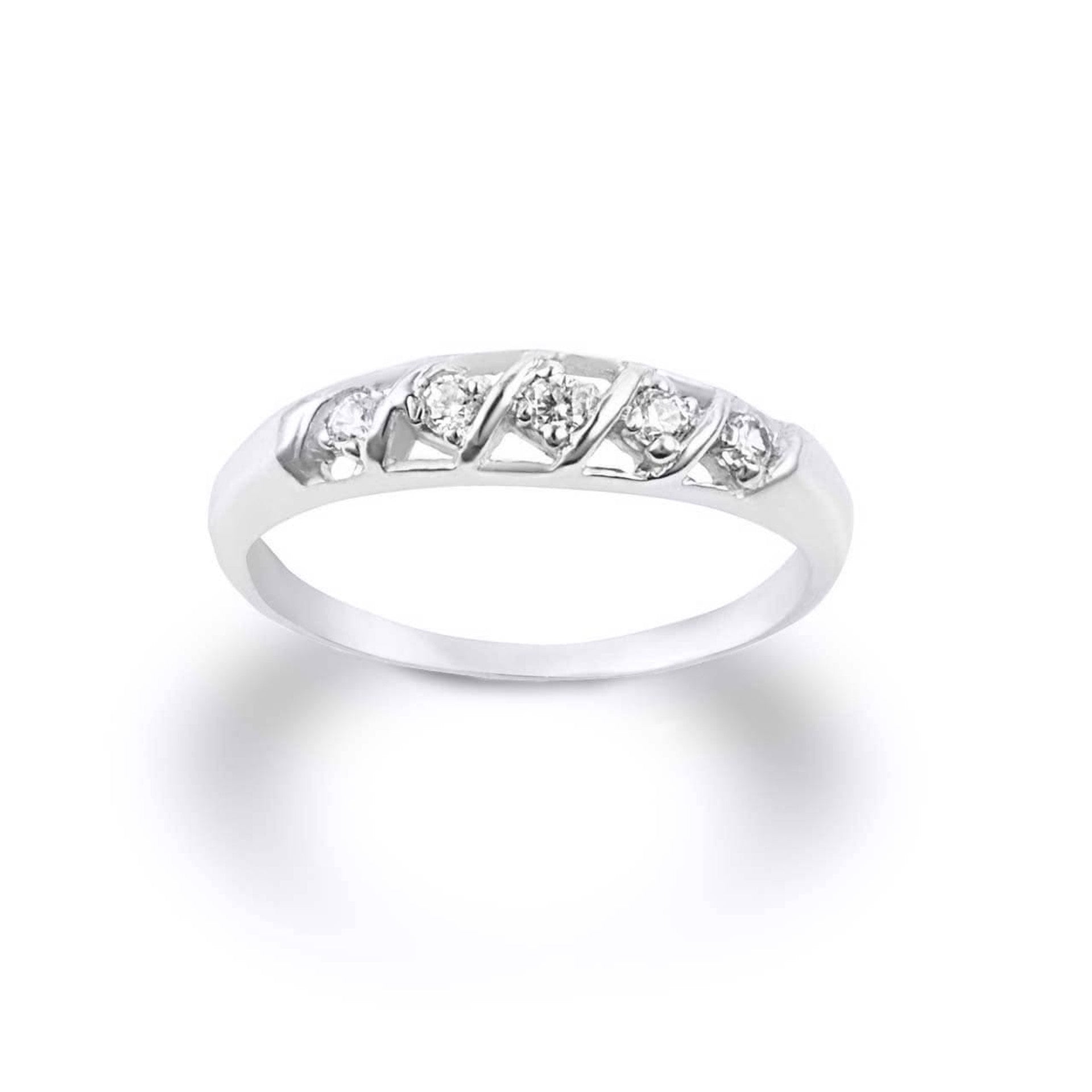 .925 Sterling Silver Multi Stone CZ Eternity Ring