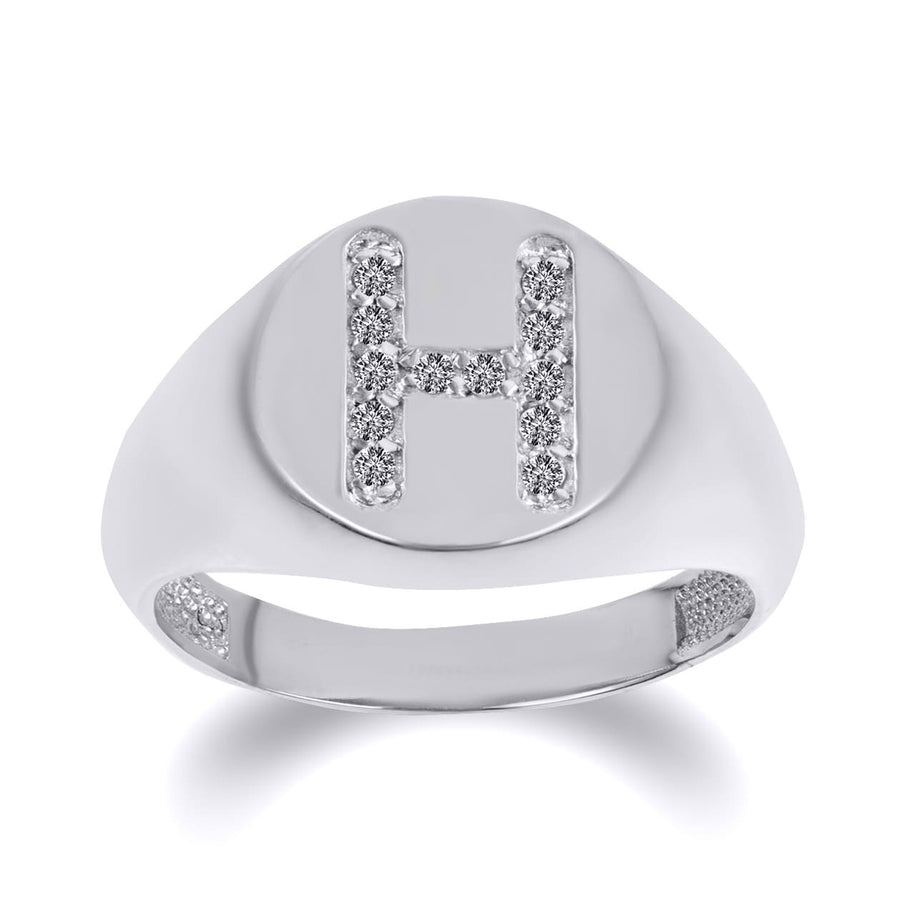.925 Sterling Silver CZ Studded Letter 