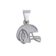Gold Football Helmet Sports Pendant Necklace (Available in Yellow/Rose/White Gold)