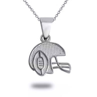Gold Football Helmet Sports Pendant Necklace (Available in Yellow/Rose/White Gold)