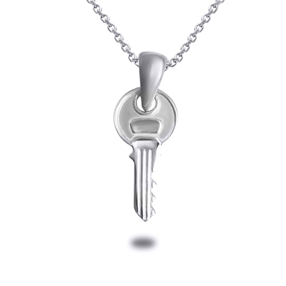 Gold Key Pendant Necklace (Available in Yellow/Rose/White Gold)