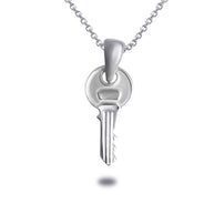 .925 Sterling Silver Key Pendant Necklace