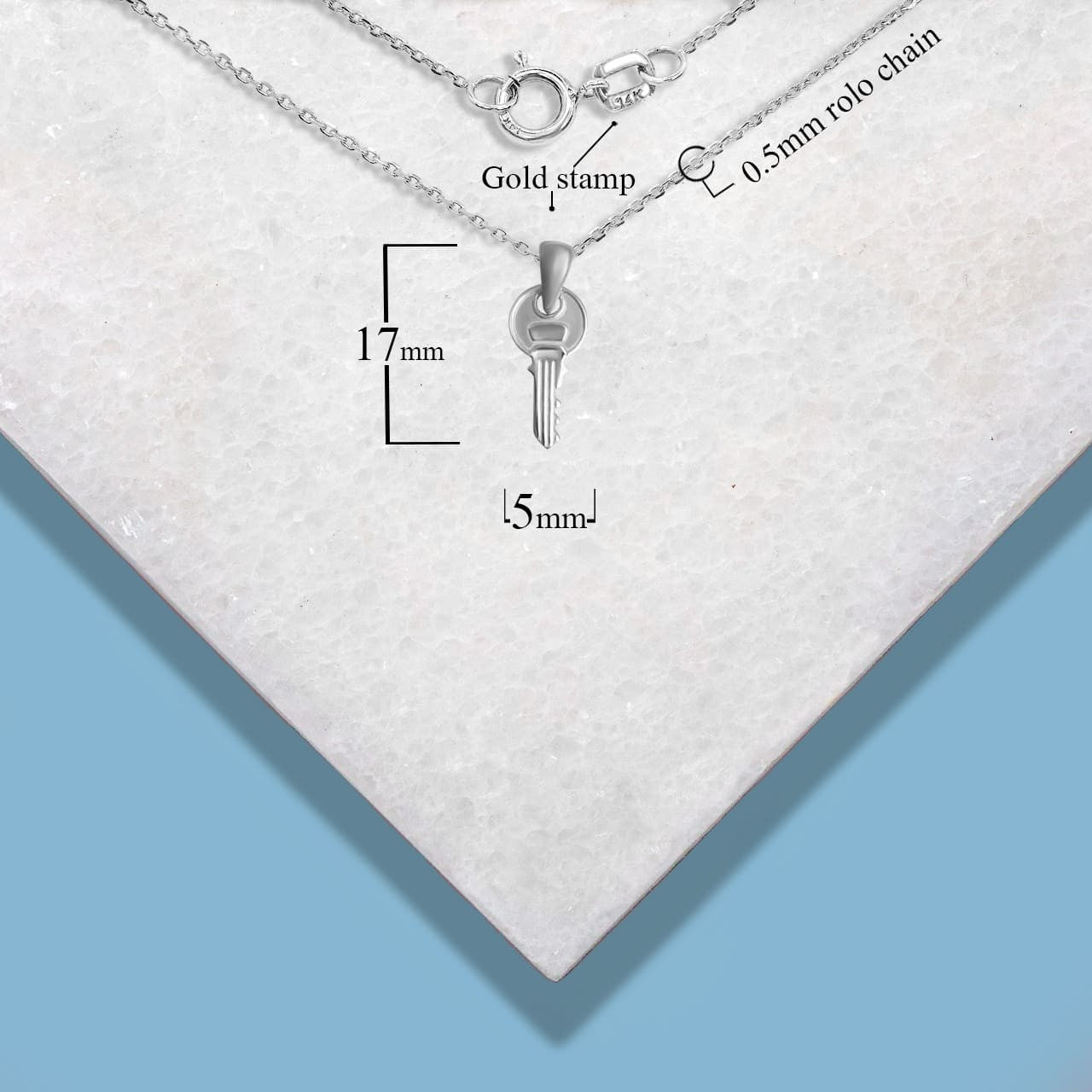 .925 Sterling Silver Key Pendant Necklace