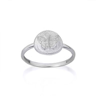 Gold Textured Butterfly Milgrain Statement Ring (Available in Yellow/Rose/White Gold)