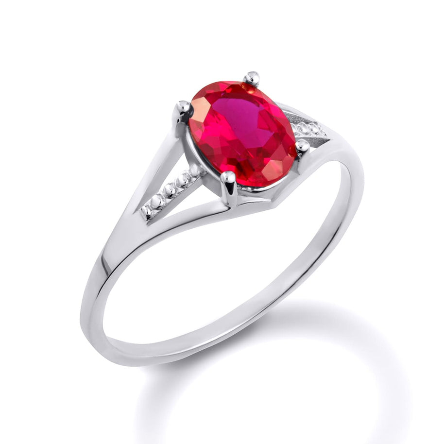 .925 Sterling Silver Ladies Birthstone Ring