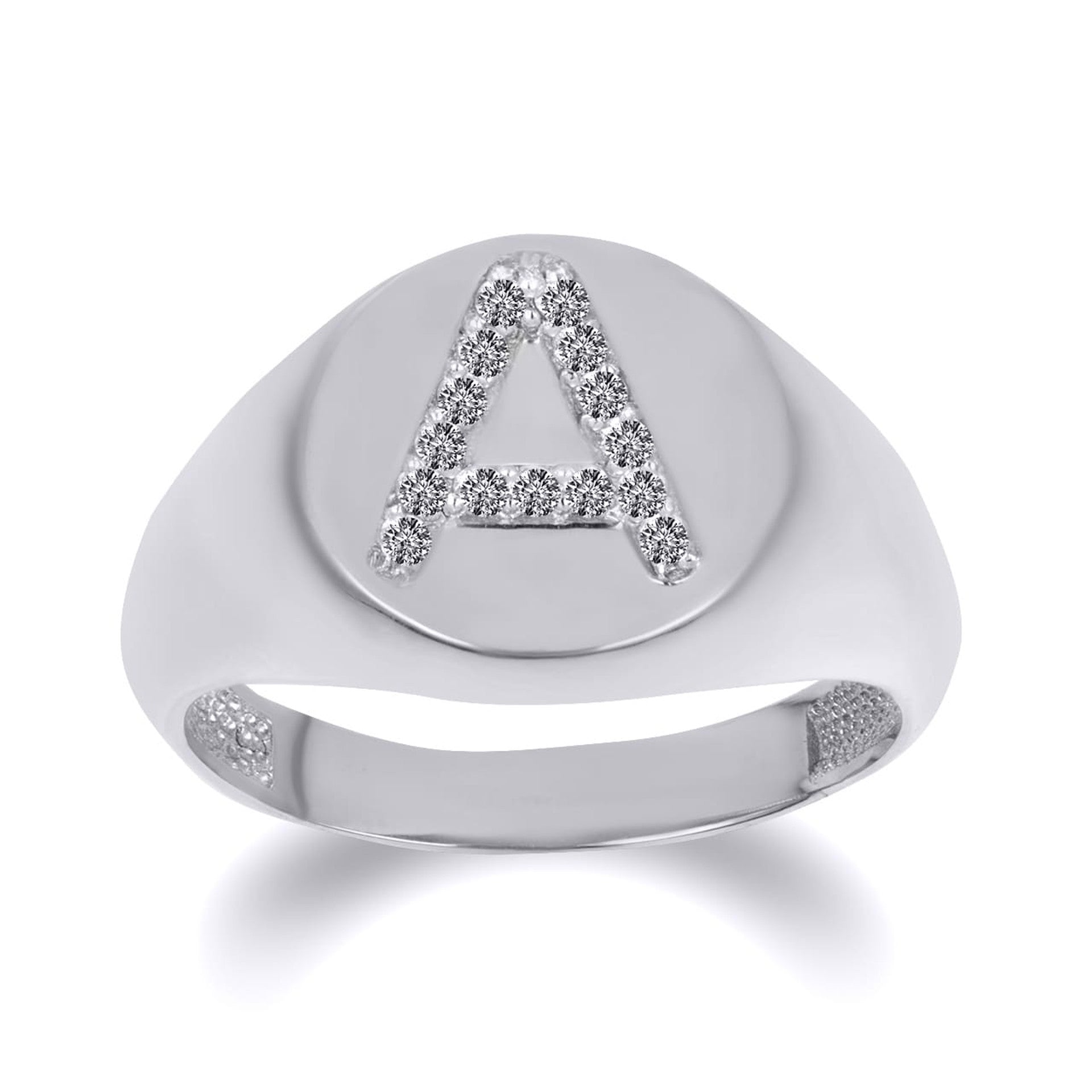 .925 Sterling Silver CZ Studded Letter 