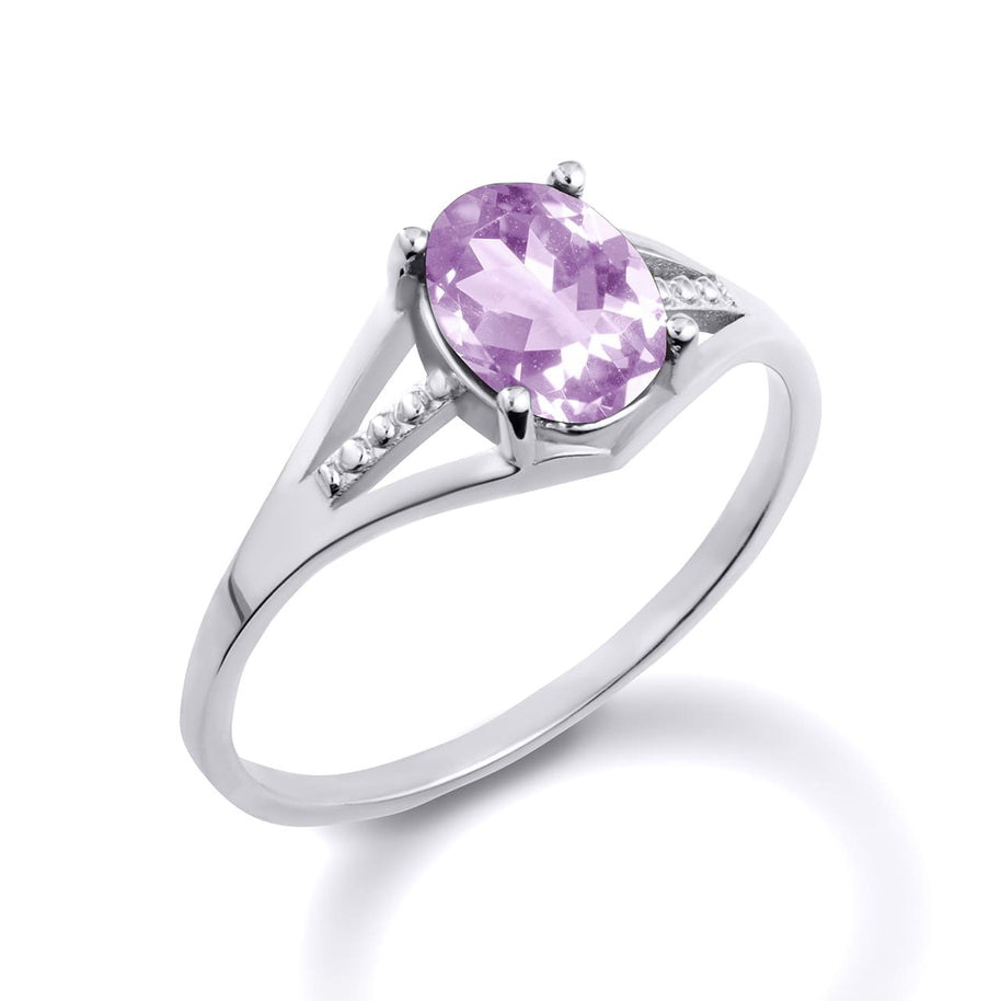 .925 Sterling Silver Ladies Birthstone Ring