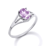 .925 Sterling Silver Ladies Birthstone Ring