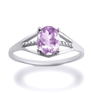 .925 Sterling Silver Ladies Birthstone Ring