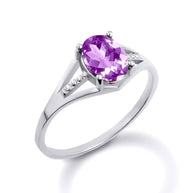 .925 Sterling Silver Ladies Birthstone Ring