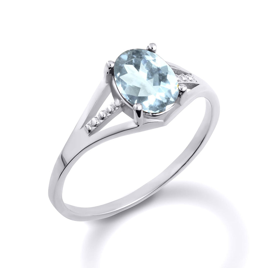 .925 Sterling Silver Ladies Birthstone Ring