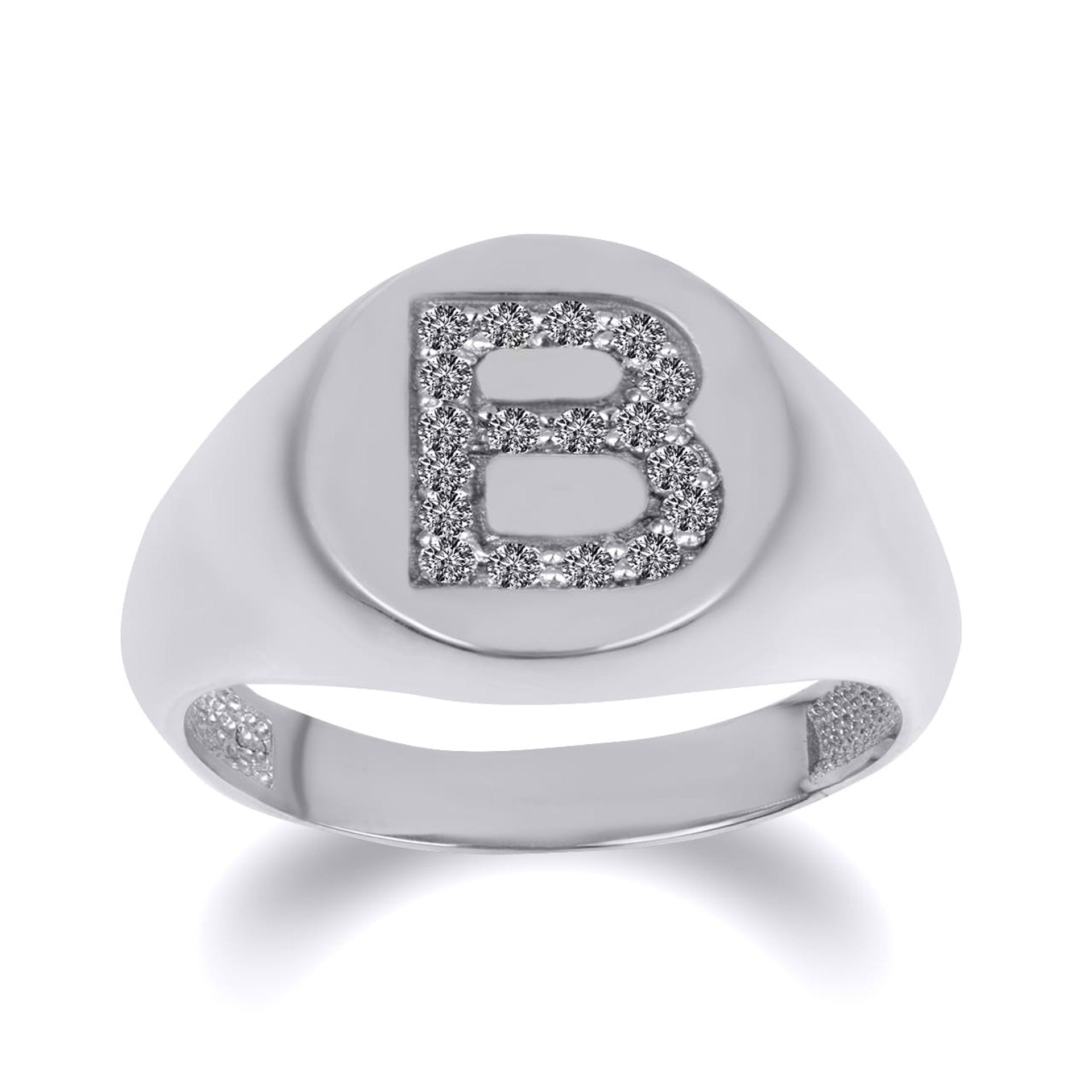 .925 Sterling Silver CZ Studded Letter 