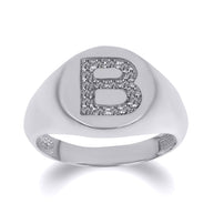 .925 Sterling Silver CZ Studded Letter 