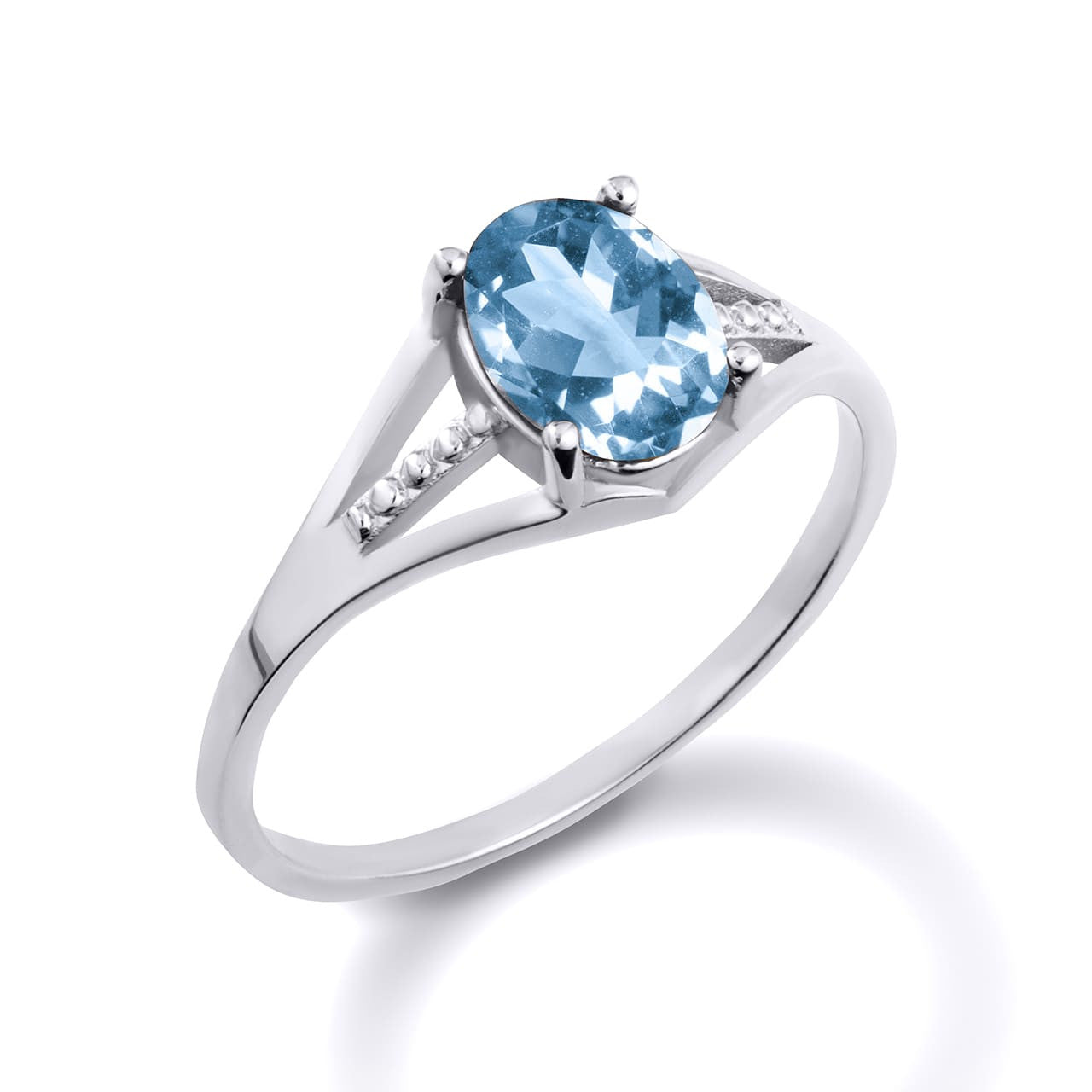 .925 Sterling Silver Ladies Birthstone Ring