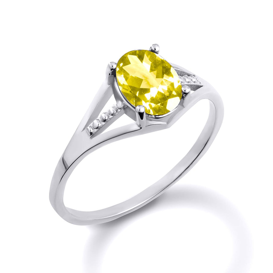 .925 Sterling Silver Ladies Birthstone Ring