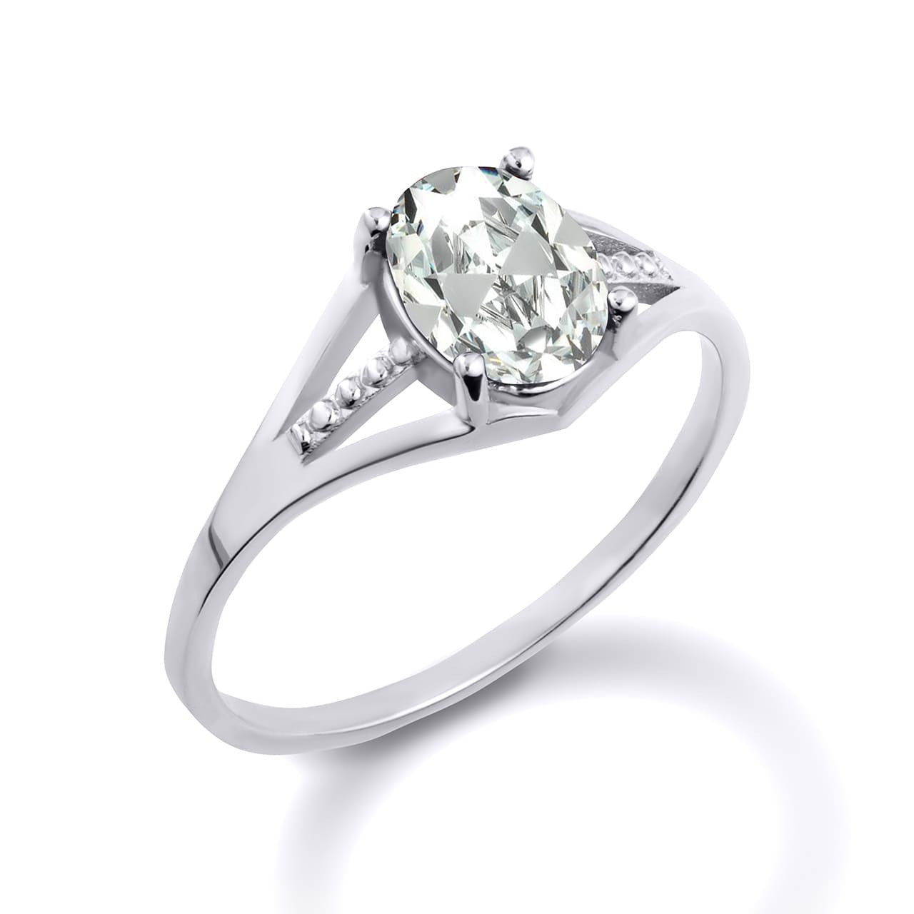 .925 Sterling Silver Ladies Birthstone Ring