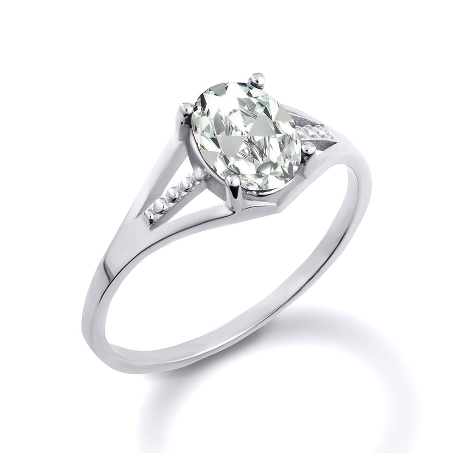 .925 Sterling Silver Ladies Birthstone Ring