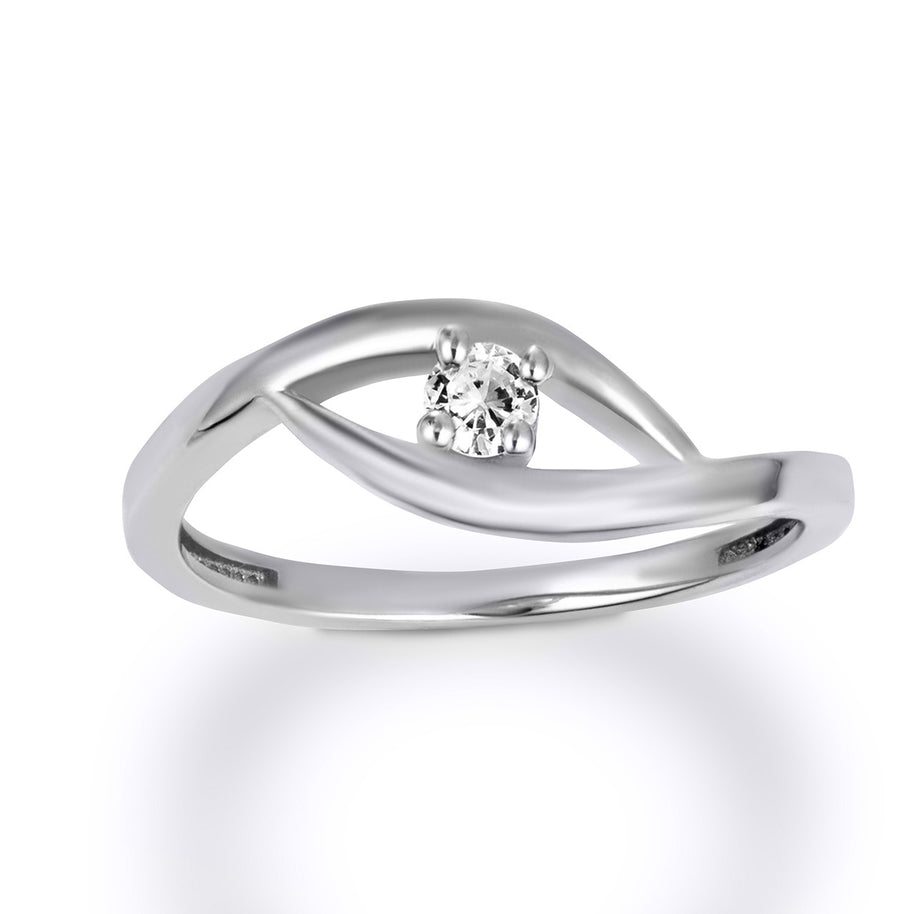 .925 Sterling Silver Personalized Lab Created Birthstone Wavy Band Ring