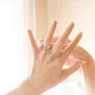 Silver Personalized 1 Birthstone Cross Over Ring