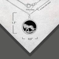 .925 Sterling Silver Diamond Cut Lion Black Onyx Rope Medallion Pendant Necklace