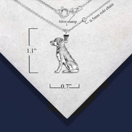 .925 Sterling Silver Labrador Retriever Pet Dog Pendant Necklace